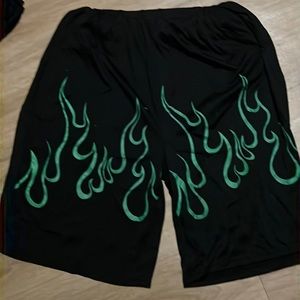 SHEIN Billie Eilish Tour Basketball Shorts, Black and Green Women’s Small